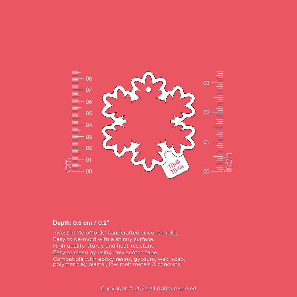 Snowflake Ornament Mold - Petal ❄️ Epoxy Resin Melb Molds Christmas Silicone Molds - MelbMolds