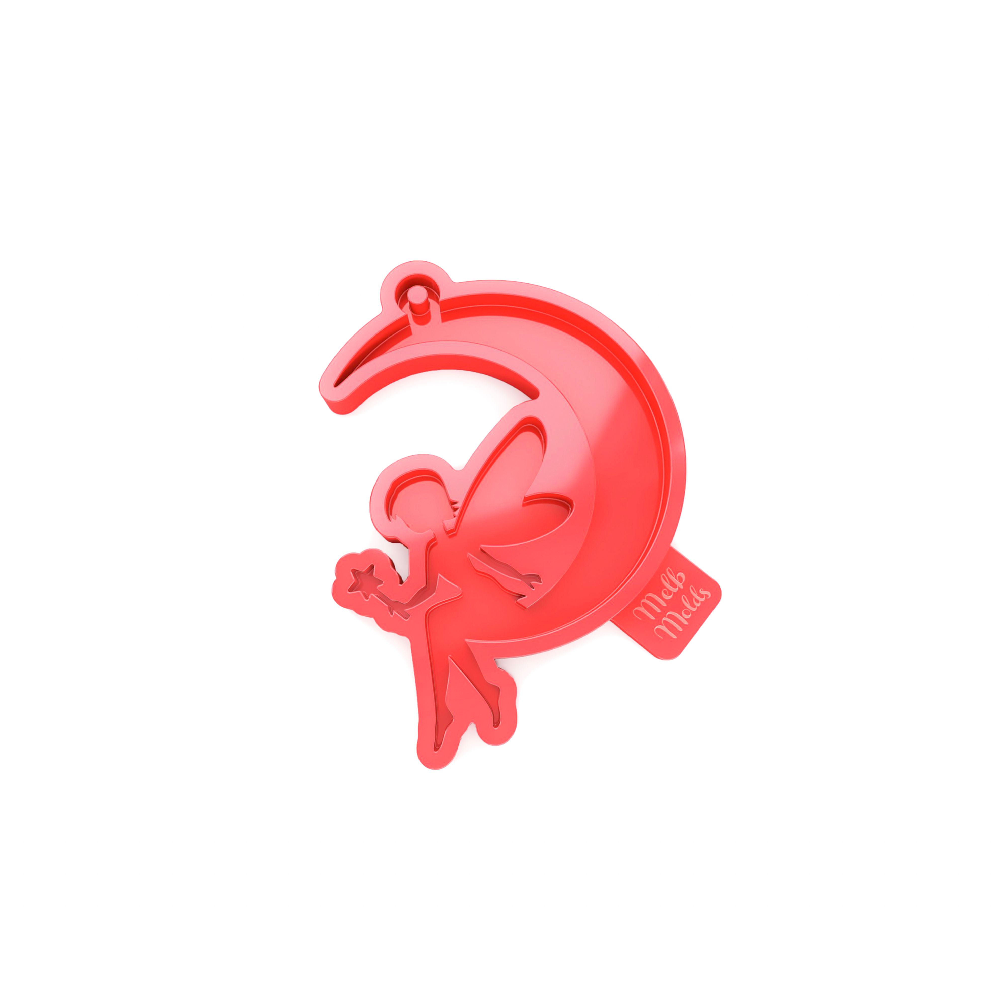 Fairy on Crescent Moon Ornament Mold 🌙🧚 Epoxy Resin Melb Molds Christmas Silicone Molds - MelbMolds