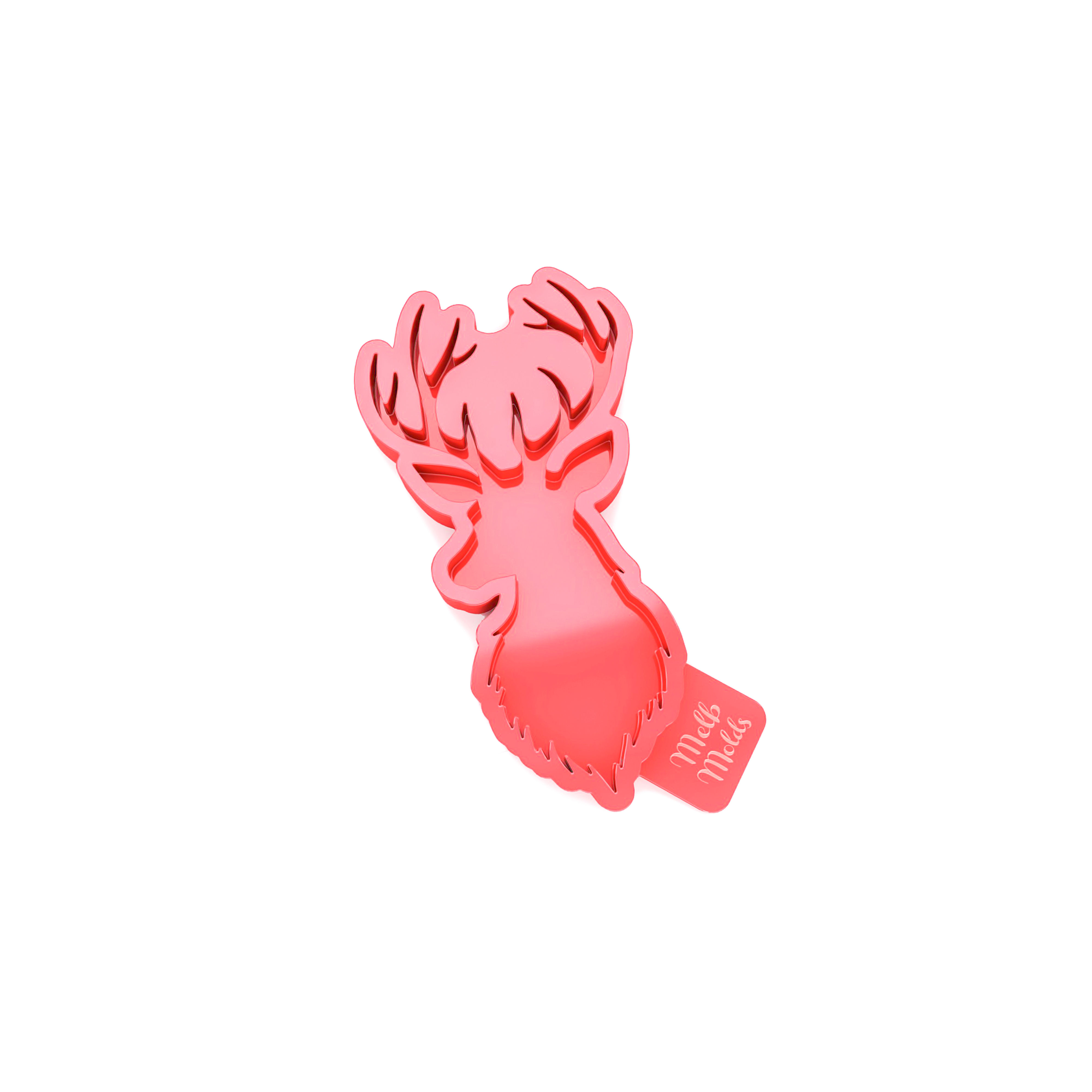 Reindeer Head Ornament Mold 🦌 Epoxy Resin Melb Molds Christmas Silicone Molds - MelbMolds