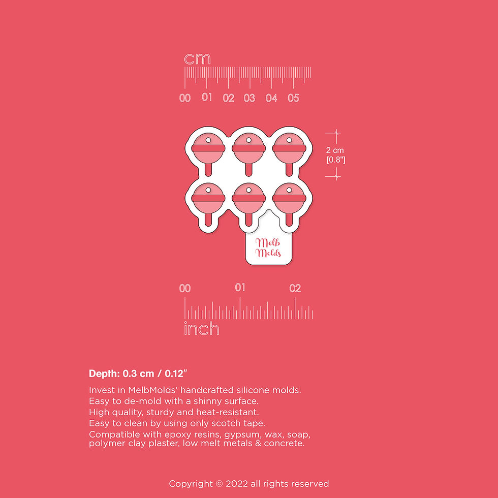 Mini Lollipop Earring Mold 🍭 Epoxy Resin Melb Molds Christmas Silicone Molds - MelbMolds