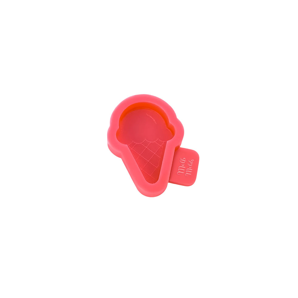 Miniature : MelbMolds single ice cream cone silicone mold for epoxy resin crafts.
