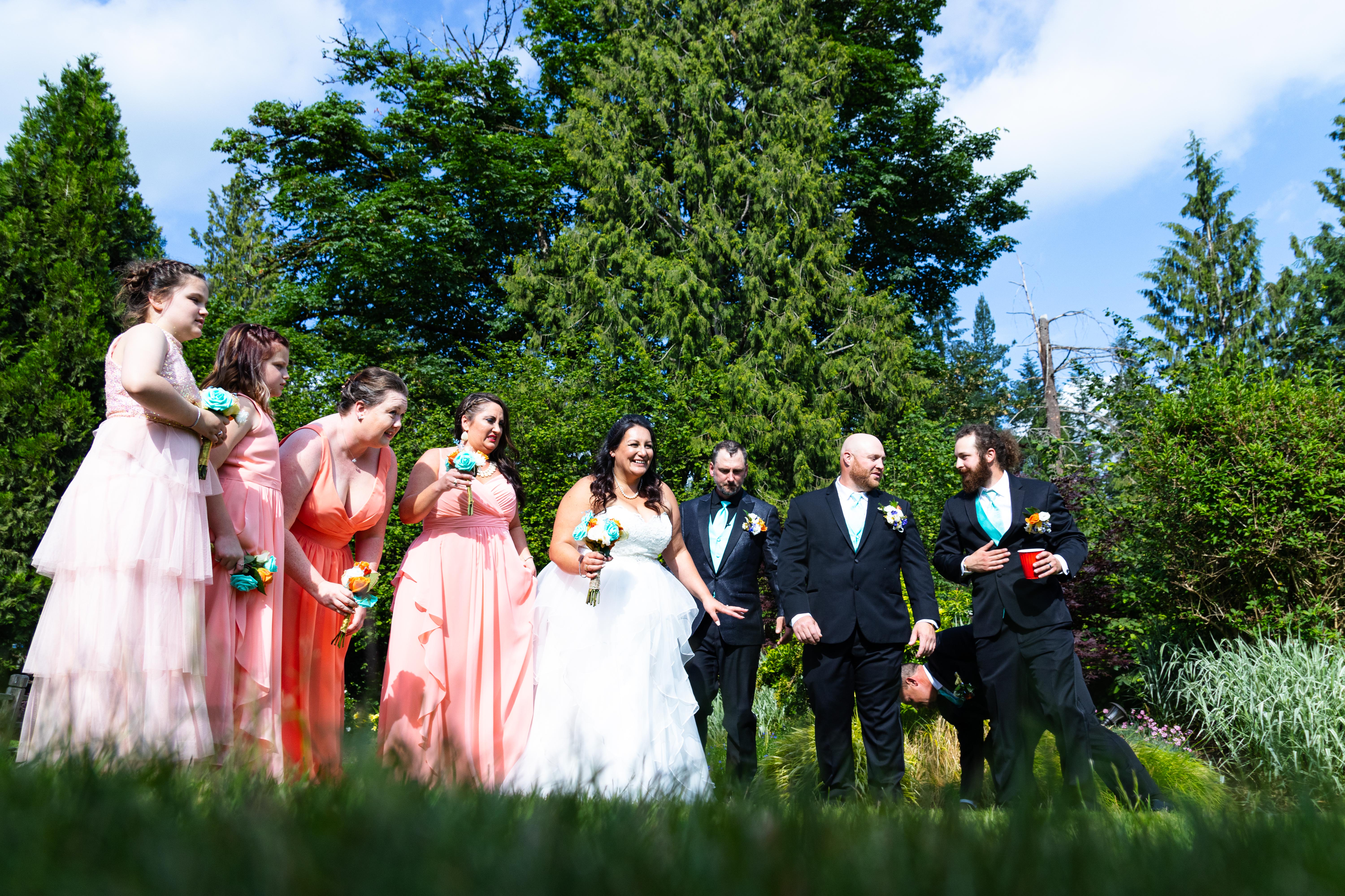 Eye-level view of a beautifully decorated wedding ceremony space at French Creek Manor