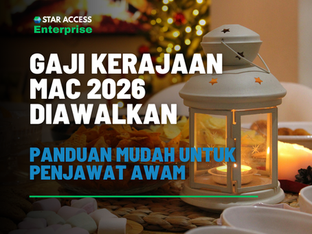 Tarikh gaji penjawat awam bagi bulan Mac 2026 telah diawalkan kepada 13 Mac 2026. Semak tarikh pembayaran gaji Mac dan April 2026 yang diumumkan oleh Jabatan Akauntan Negara Malaysia.