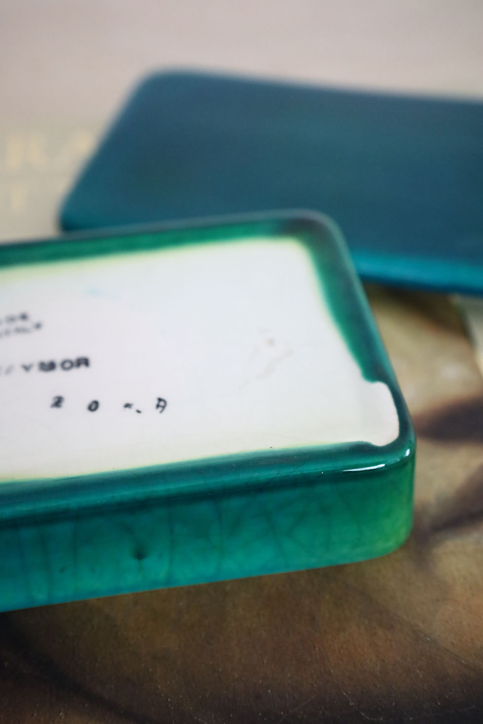 Thumbnail: Bitossi for Raymor Blue/Green Crackle Ceramic Lidded Box, Italy
