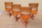 Thumbnail: Custom Walnut Trestle Dining Table & Sculptural Chair Set by Richard Rothbard