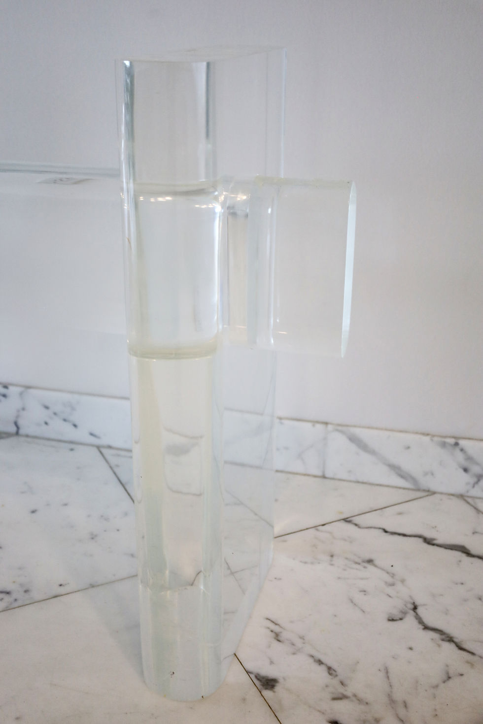 Thumbnail: Storied Art & Home | Impressive Vintage Karl Springer Lucite Trestle Table Base, 1970s