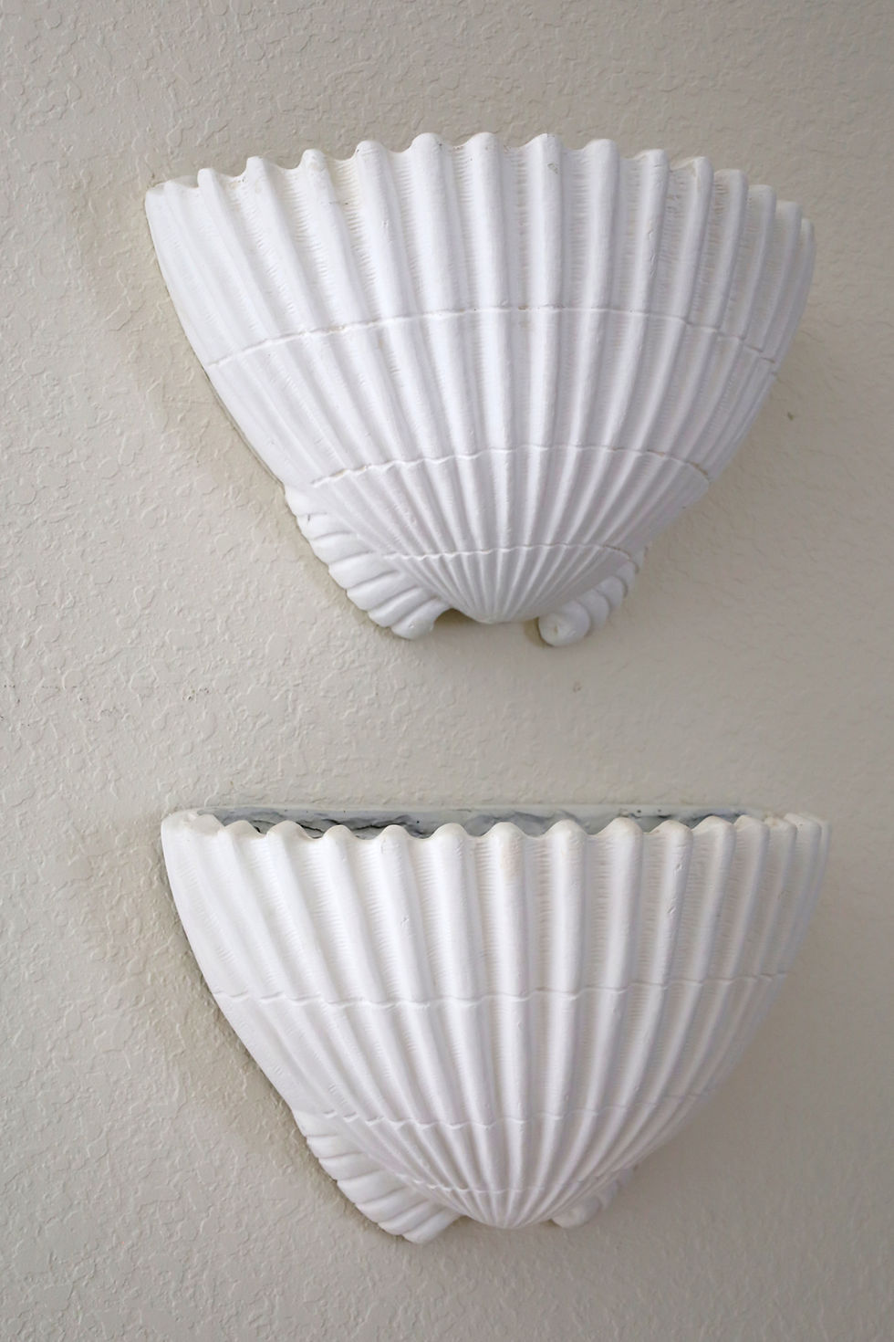 Thumbnail: Pair of Sirmos Plaster Scalloped Shell Sconces, 1970s