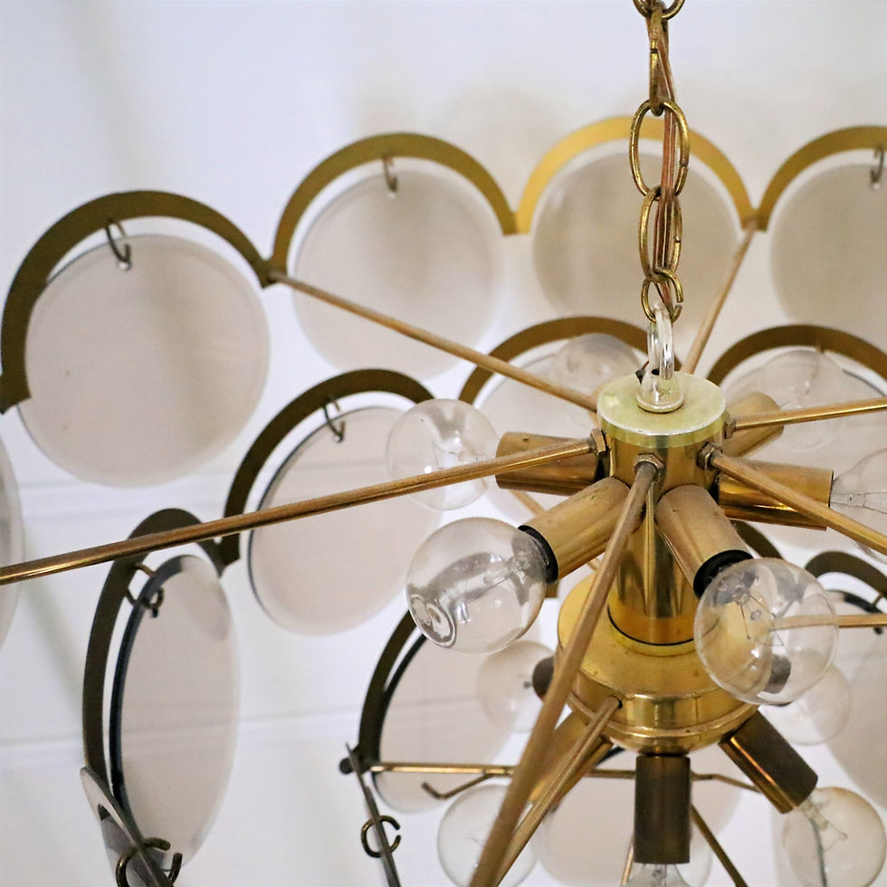 Thumbnail: Murano Smoked Glass Disc Chandelier by Vistosi, Italy 1970s