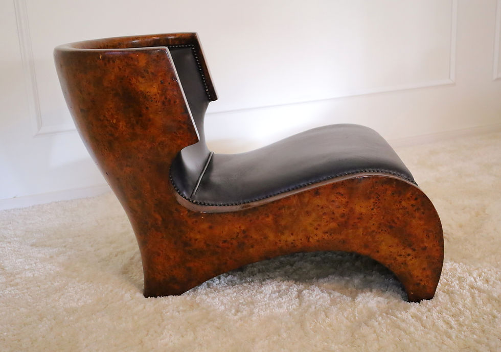 Thumbnail: Pair of Sculptural Thuya Burl Wood Club Chairs, 1970s
