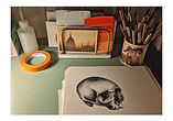 drawing of a skull
