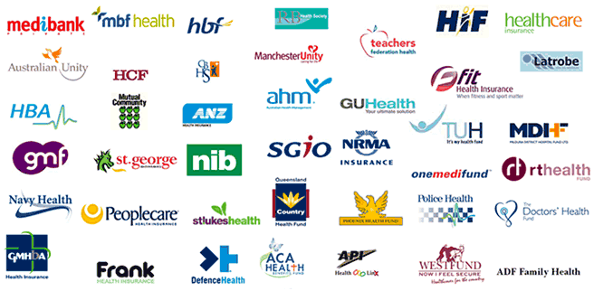 Various private health insurance fund logos that cover physiotherapy treatment in Thornlie.
