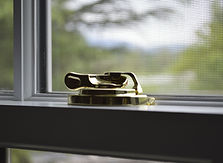 A close-up of a window screen