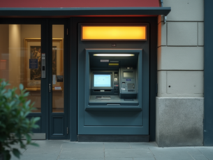 Through-the-wall ATM facing a street
