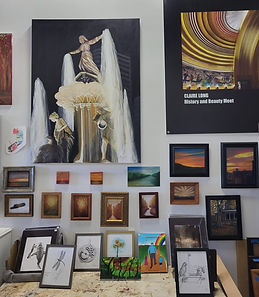 fountain painting, pen & ink, studio art