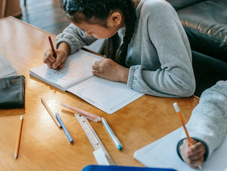Girl studying for Test 