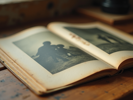 Old family photos ina  vintage album