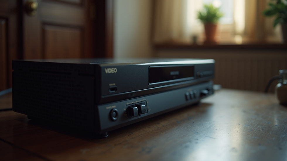 Close-up view of a Video 2000 tape and player