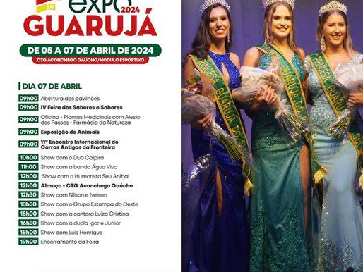 Último dia de Feira! 🎊
Confira a programação e não deixe de marcar presença neste dia 07! Não perca a oportunidade de se divertir e aproveitar ao máximo esse momento especial! mesmo com a chuva a exp