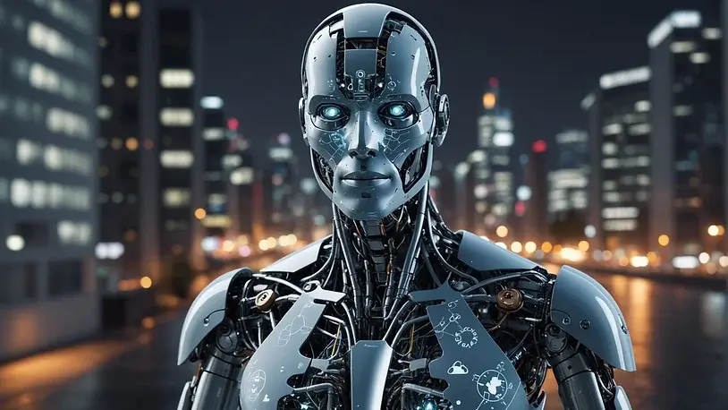AI robot analyzing various risk factors in the insurance sector