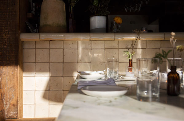 Rhodora wine bar custom ceramic tile