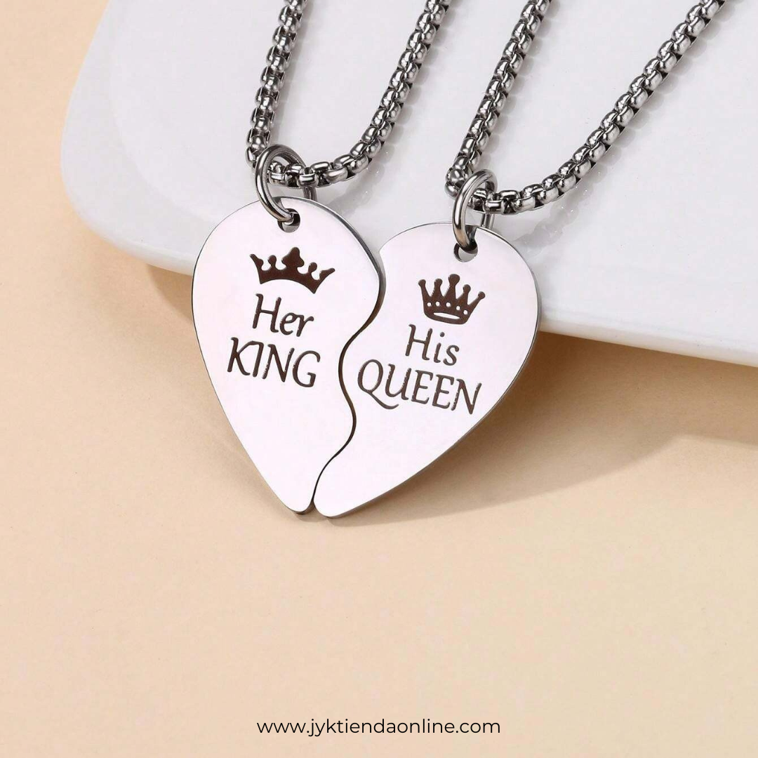 Collares corazones her king his queen