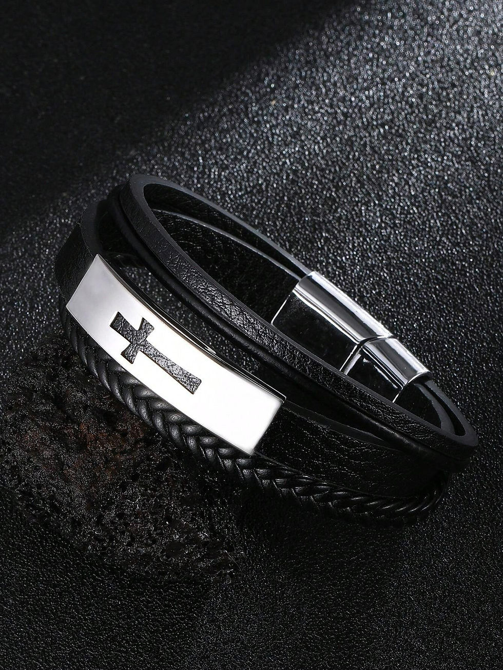 Miniatura: Pulsera Placa Cruz