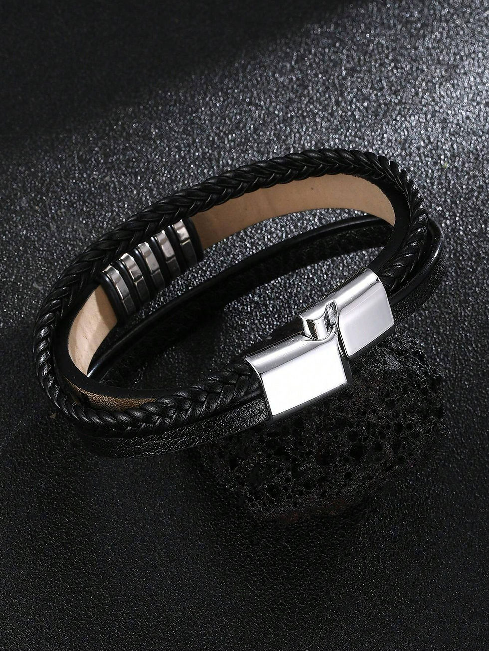 Miniatura: Pulsera cruces con placa