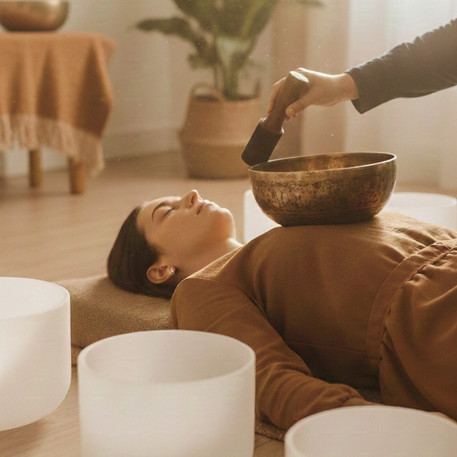 El "reset" mental que tu sistema nervioso necesita.

En un mundo de ruido constante, el Baño de Sonido es una pausa necesaria para recalibrar tu bienestar. No se trata solo de escuchar, sino de permitir que las frecuencias sonoras de instrumentos terapéuticos trabajen directamente sobre tu cuerpo y mente.

¿Qué vas a experimentar?
Es una experiencia de relajación pasiva donde no tienes que "hacer" nada, solo recibir. El sonido actúa como un masaje vibracional que llega donde las manos no pueden, trabajando profundamente sobre tu equilibrio interno.

• Desconexión Mental: El sonido induce estados de relajación profunda de forma natural, deteniendo el flujo constante de pensamientos.

• Regulación del Estrés: Ayuda a bajar los niveles de cortisol y activa el sistema parasimpático, equilibrando tu respuesta emocional.

• Alivio Físico: La vibración ayuda a liberar tensiones musculares y bloqueos acumulados por el cansancio diario.

¿Por qué elegirlo?
A diferencia de otras terapias, el efecto es inmediato. Al terminar, sentirás una sensación de ligereza, claridad mental y un descanso renovado que notarás especialmente a la hora de dormir.

1h/60 €