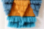 Tapisserie tissée main, bleu et jaune