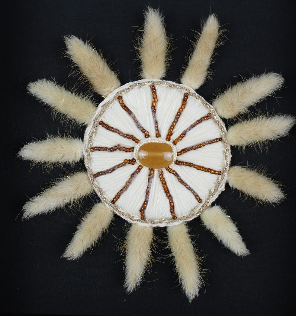 Miniature : Soleil stylisé, beige et ambre