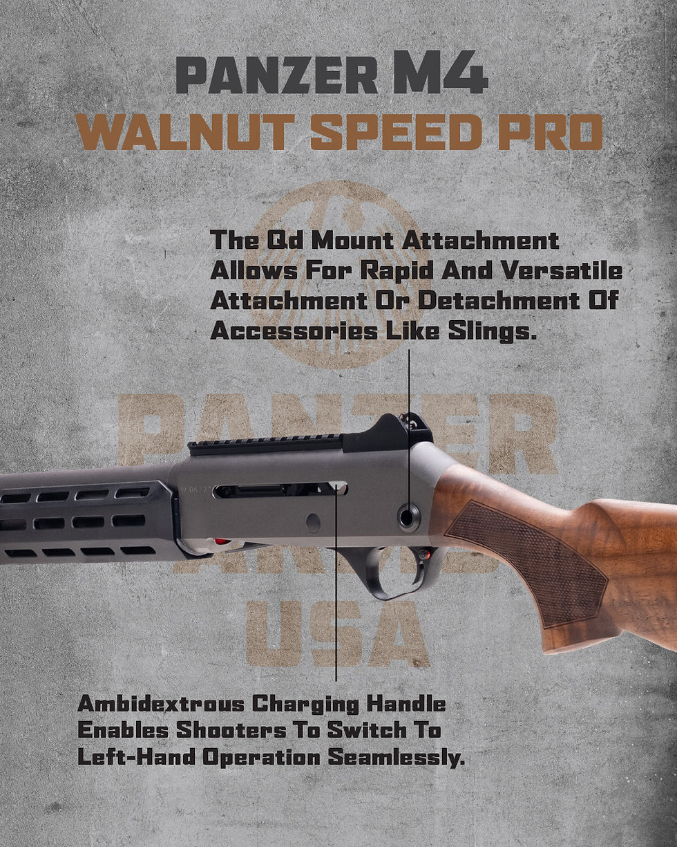 Thumbnail: PANZER ARMS M4 SPEED PRO WALNUT 12G SA 18.5" PORTED