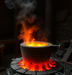 crucible in a foundry with molten metal with no human elements.jpg