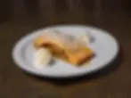 Homemade Apple Strudel with vanilla ice cream