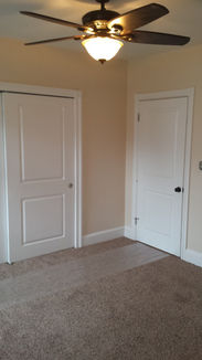 Full Bedroom Carpet, Ceiling Fixtures and Paint