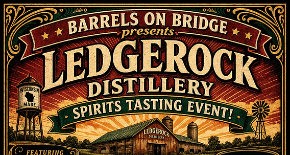 Ledgerock Distillery April 18, 2026 tasting event poster.png