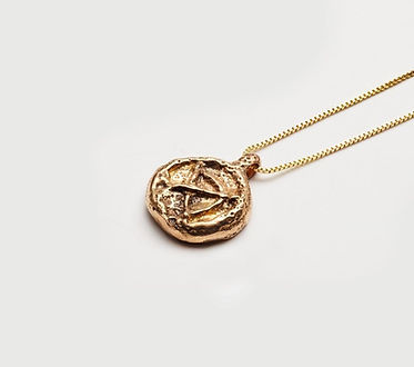Ancient Bronze Coin Necklace Arrow Design #1.jpg