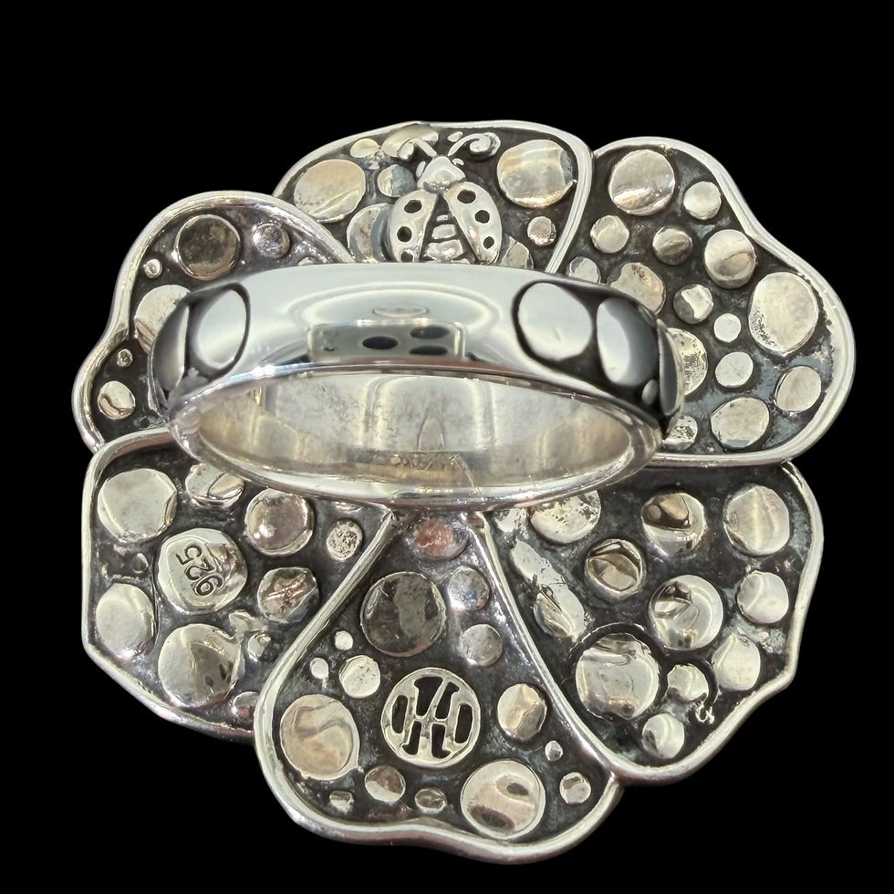 Thumbnail: Authentic John Hardy sterling silver Dots Ayu Frangipani flower ring, size 6
