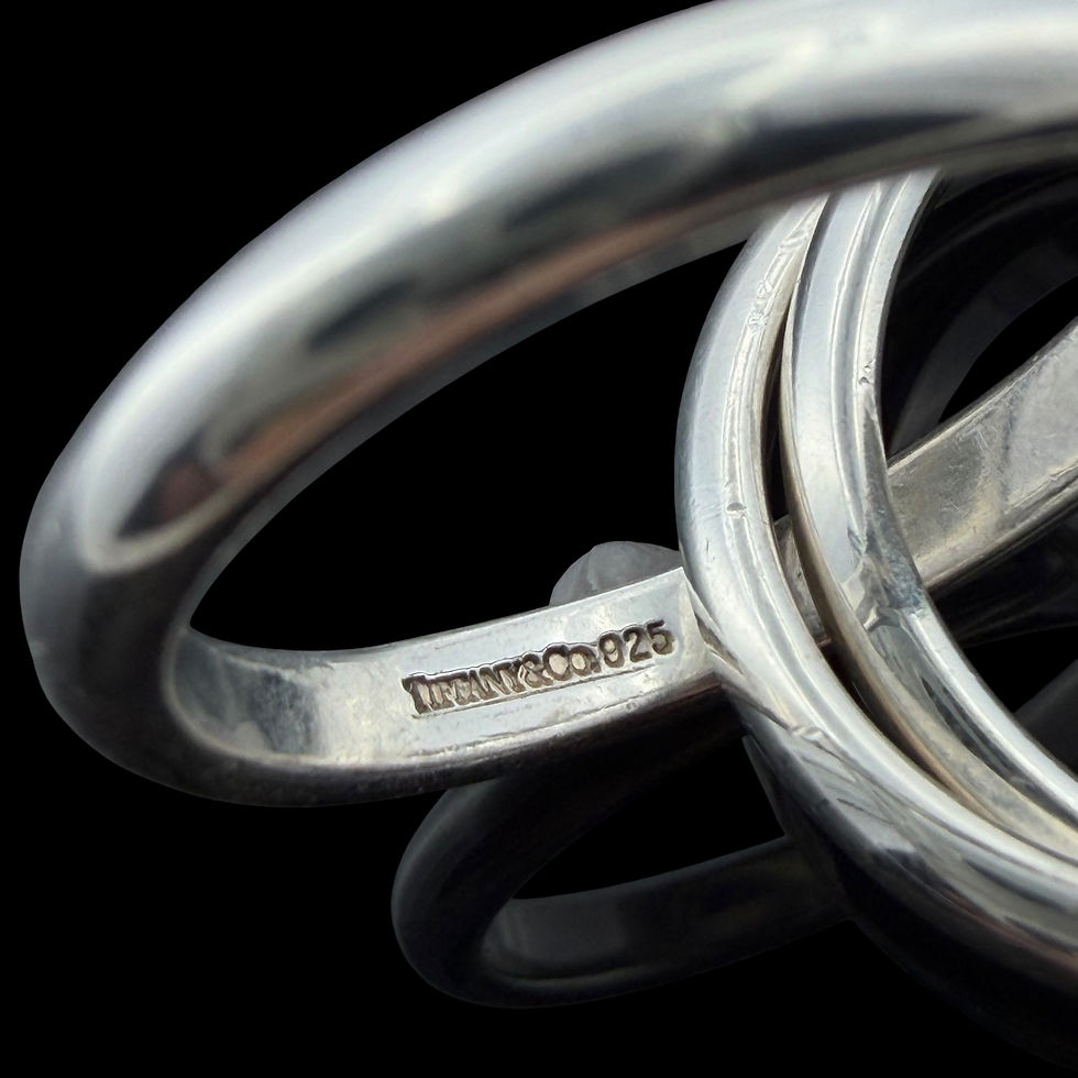 Thumbnail: Authentic estate Tiffany & Co. sterling Interlocking Rolling rings, size 5 3/4