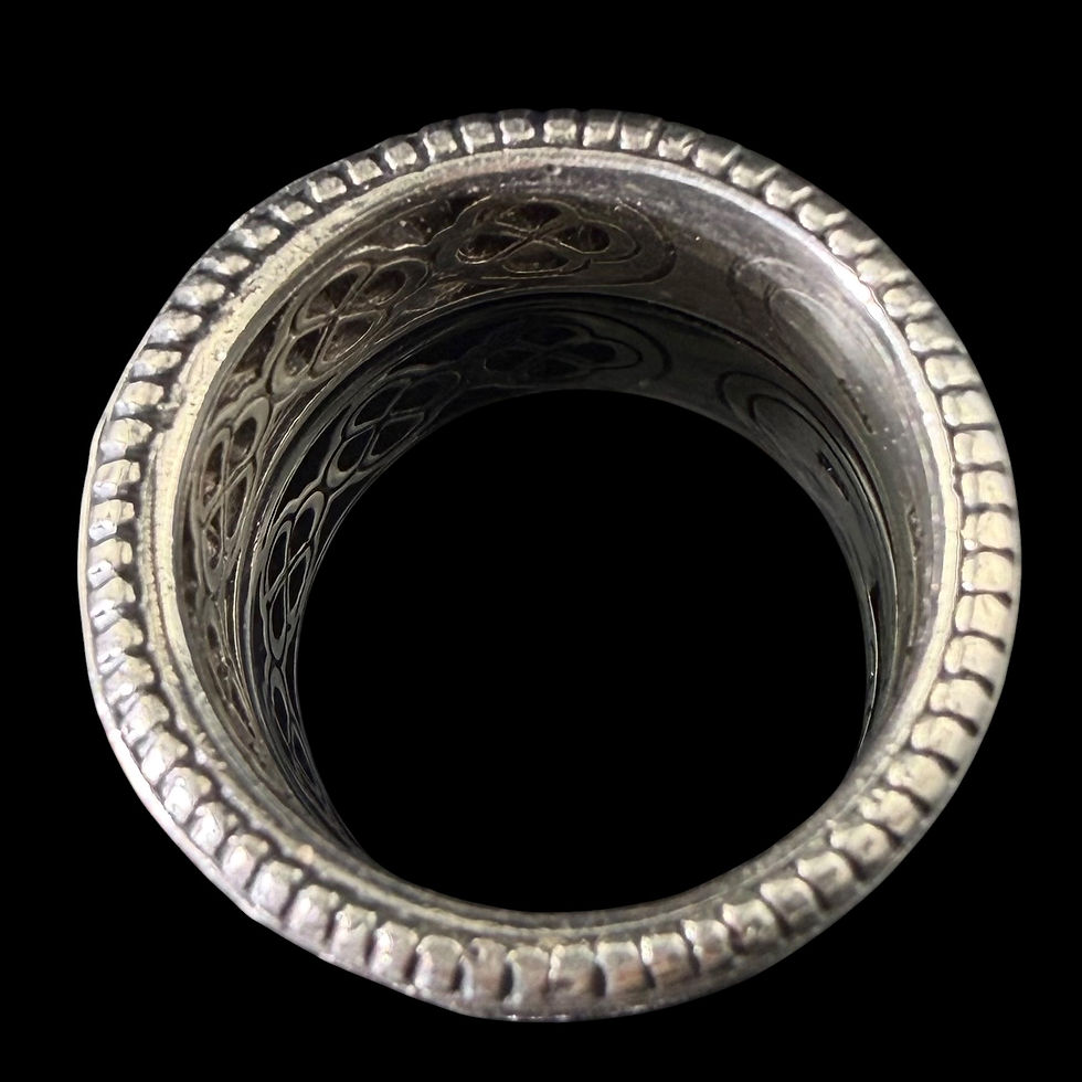 Thumbnail: Authentic estate Konstantino sterling silver men's Zeus band ring, size 10