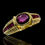 Thumbnail: Estate 18K yellow gold diamond & East to West ruby ring