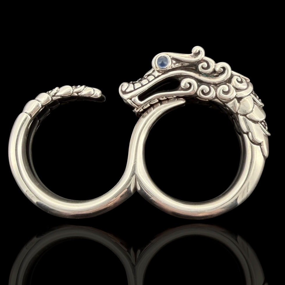 Thumbnail: Authentic estate John Hardy sterling Naga Legends Dragon Motif Two-Finger ring