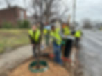 Keionna Spalding Volunteering with Louisville Urban Forestry Parks & Recreation Tree Planting
