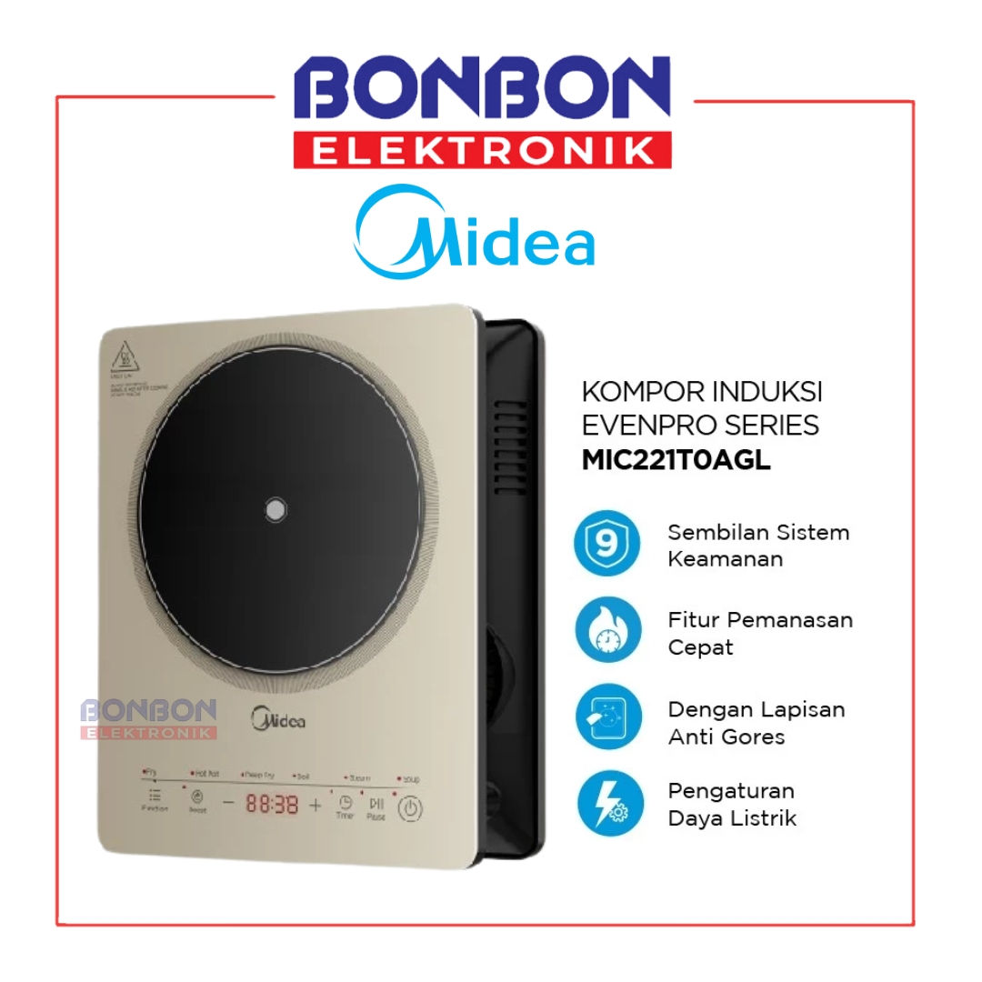 Midea Kompor Induksi MIC221T0AGL / MIC221T0 AGL / MIC221T0 Glacier Silver - Komp