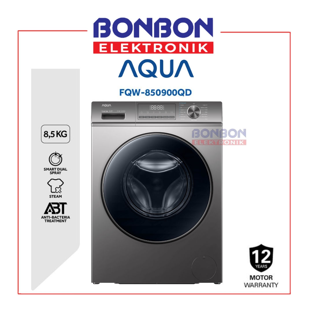 AQUA Mesin Cuci Front Loading 8.5 Kg FQW-850900QD / FQW850900 / FQW850900QD - Sm