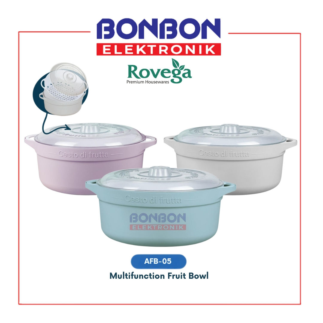 Rovega AFB-05 Tempat Pencuci dan Pengering Buah + Sayuran 2in1 Apple Fruit Bowl