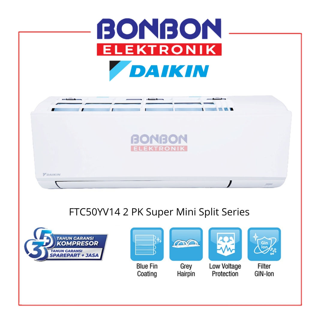 Daikin AC Split Standard 2 PK FTC50YV14 / FTC 50 YV14 2 PK - Blue Fin Coating -