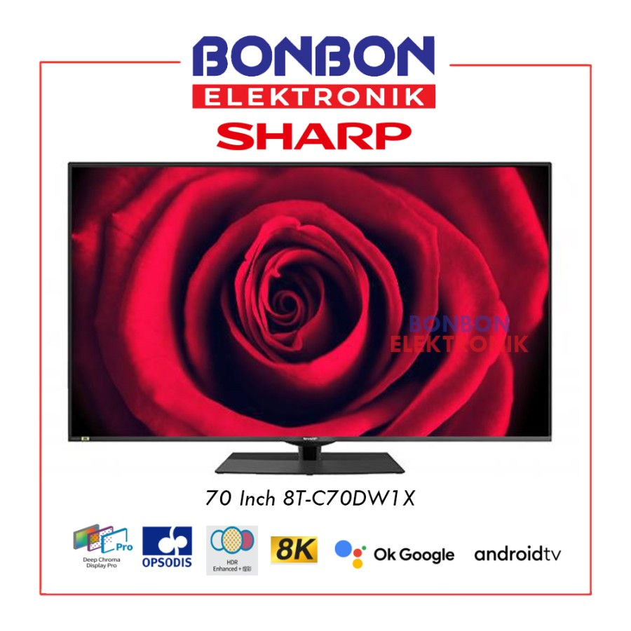 Sharp LED Smart Android TV 70 Inch 8T-C70DW1X / 8TC70DW1X UHD 8K HDR