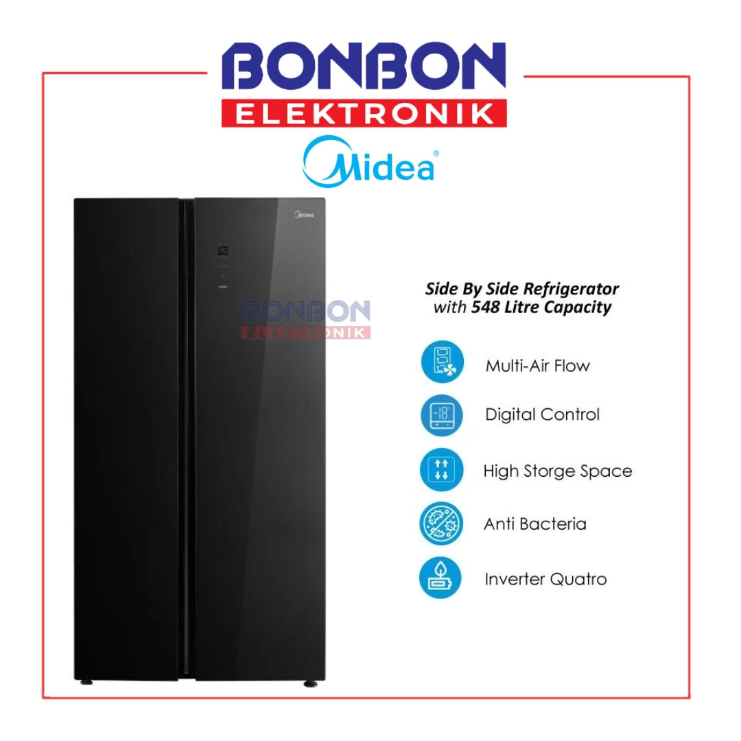 Midea Kulkas Side by Side 548L MDRS712FIE63BID / MDRS 712FIE63-BID - Inverter -