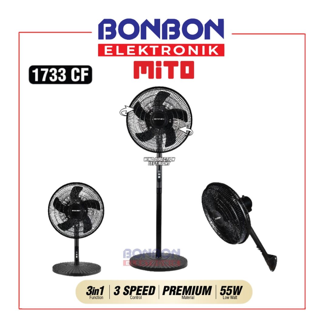 MITOCHIBA Kipas Angin 16 Inch 1733CF / 1733-CF BLACK AERO Series - 3in1 Multifun