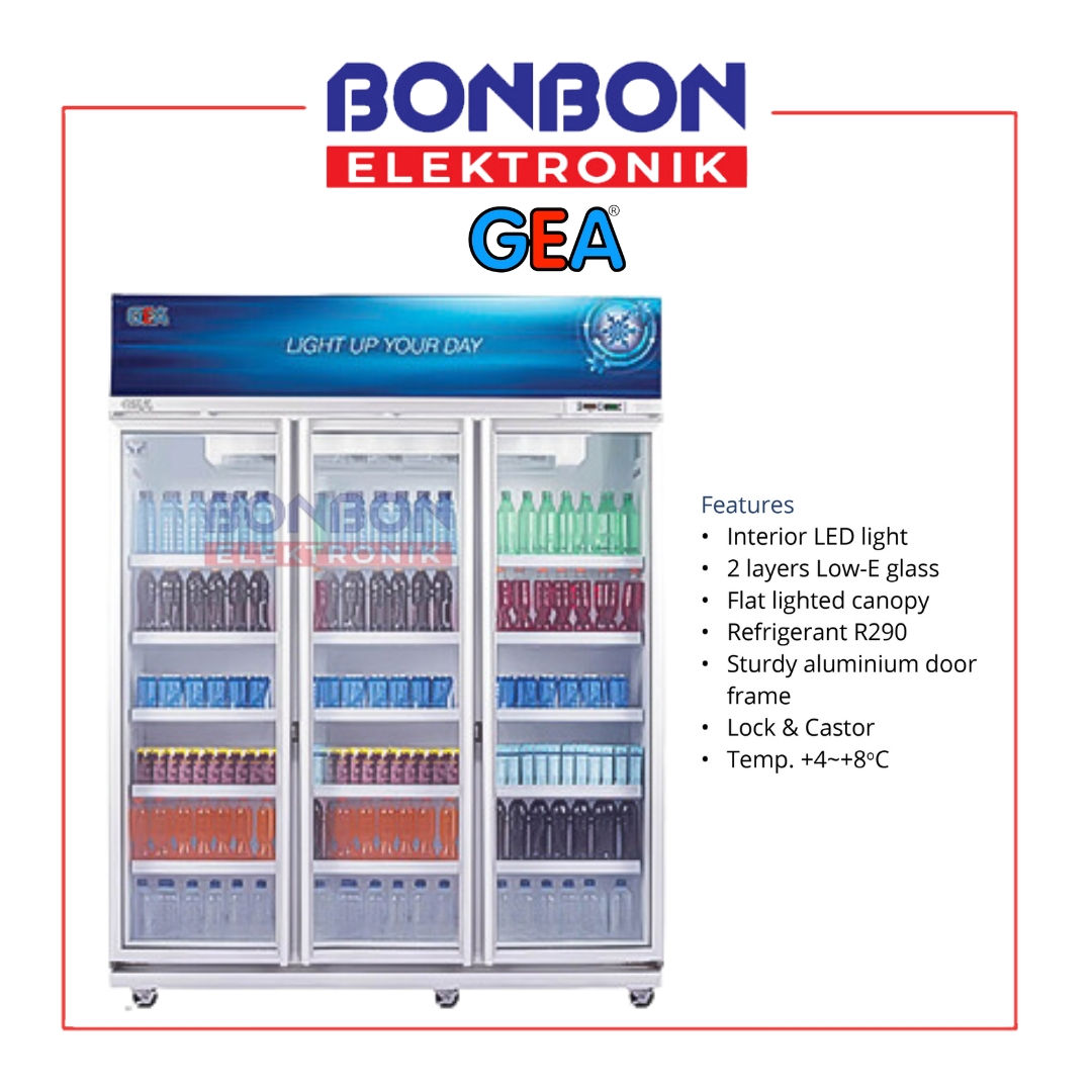 GEA Showcase Display Cooler 3 Pintu EXPO-1500AH/CN / EXPO1500 AH/CN